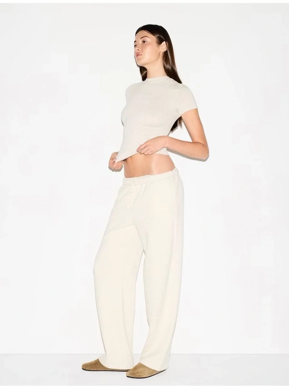 SKIMS Cotton Fleece Straight Leg Pant XL NWT - Picture 1 of 6